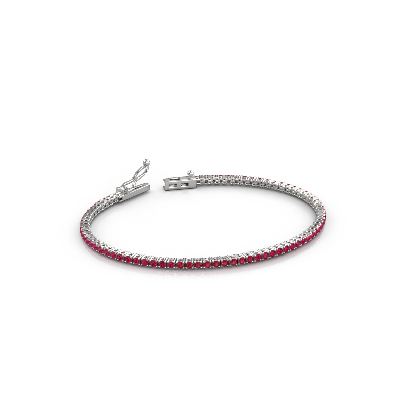 Image of Tennis bracelet Shirley 1.8 ±6,7 in (17 cm) 585 White gold Ruby 1.8 mm