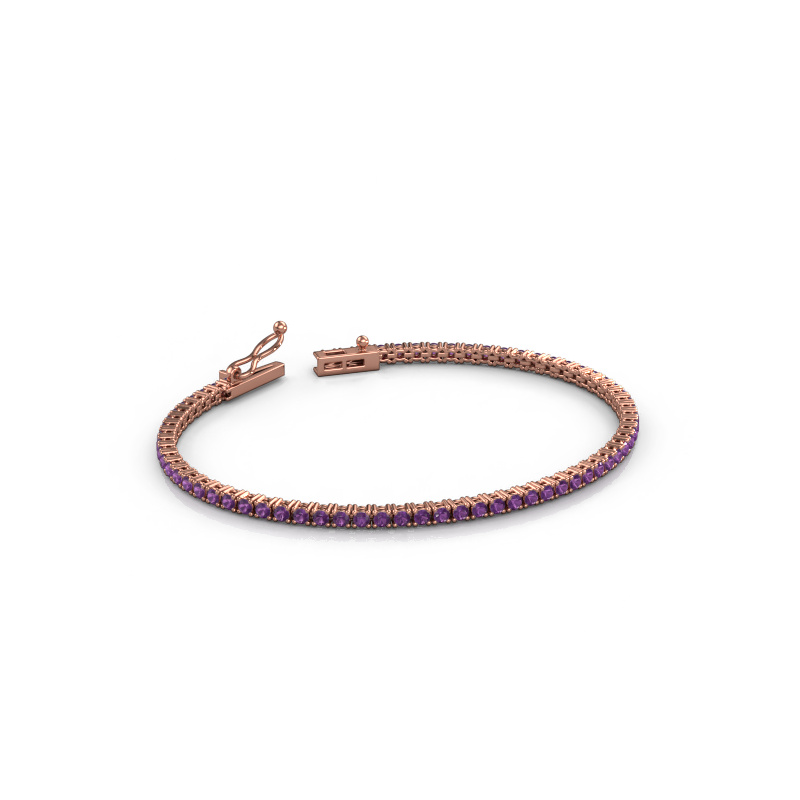 Image de Bracelet tennis Shirley 2.0 ±17 cm 585 Or rose Améthyste 2 mm