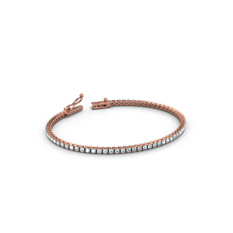 Bild von Tennisarmband Shirley 2.0 ±17 cm 585 Roségold Aquamarin 2 mm