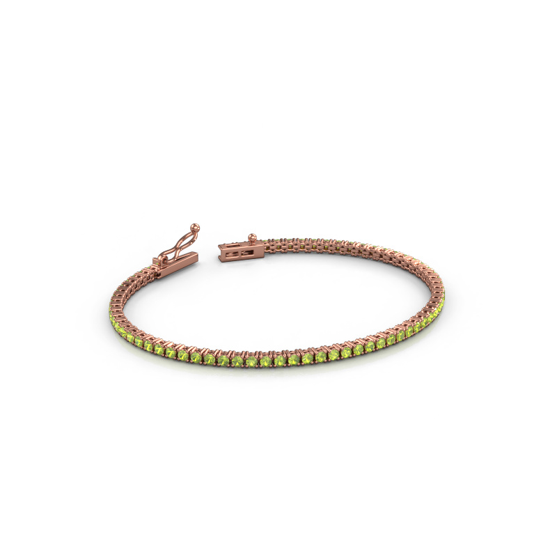 Afbeelding van Tennisarmband Shirley 2.0 ±17 cm 585 Rosé goud Peridoot 2 mm