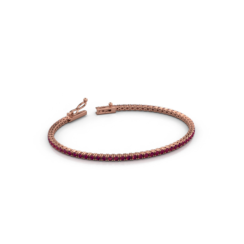 Bild von Tennisarmband Shirley 2.0 ±17 cm 585 Roségold Rhodolit 2 mm