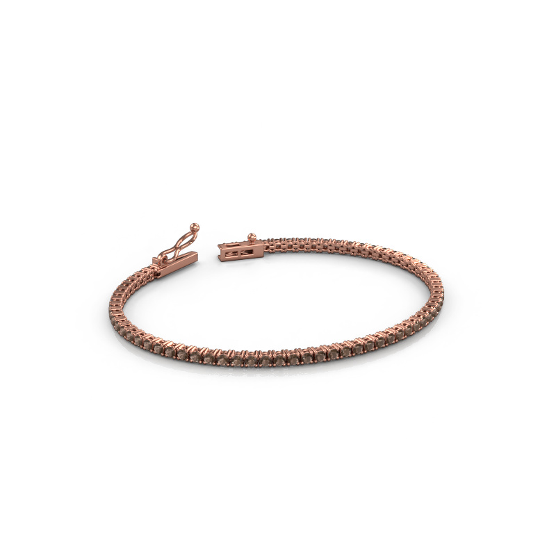 Afbeelding van Tennisarmband Shirley 2.0 ±17 cm 585 Rosé goud Rookkwarts 2 mm