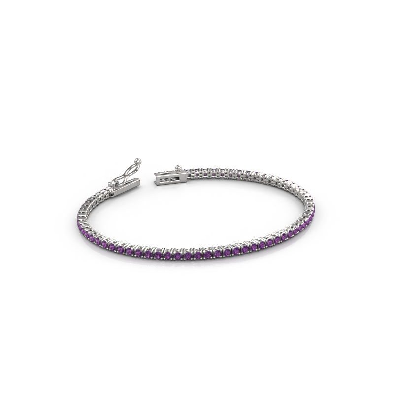 Image of Tennis bracelet Shirley 2.0 ±6,7 in 585 White gold Amethyst 2 mm