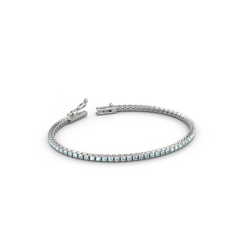 Bild von Tennisarmband Shirley 2.0 ±17 cm 585 Weißgold Aquamarin 2 mm
