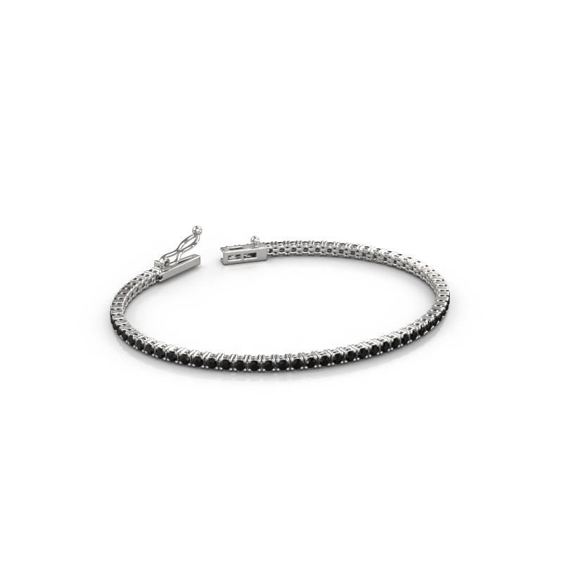 Bild von Tennisarmband Shirley 2.0 ±17 cm 585 Weißgold Schwarz Diamant 2.448 crt