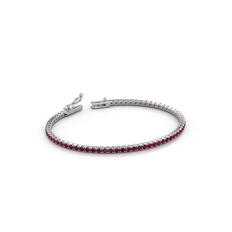 Image de Bracelet tennis Shirley 2.0 ±17 cm 585 Or blanc Rhodolite 2 mm
