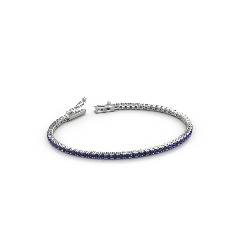 Afbeelding van Tennisarmband Shirley 2.0 ±17 cm 585 Witgoud Saffier 2 mm