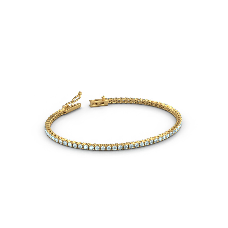 Bild von Tennisarmband Shirley 2.0 ±17 cm 585 Gold Aquamarin 2 mm