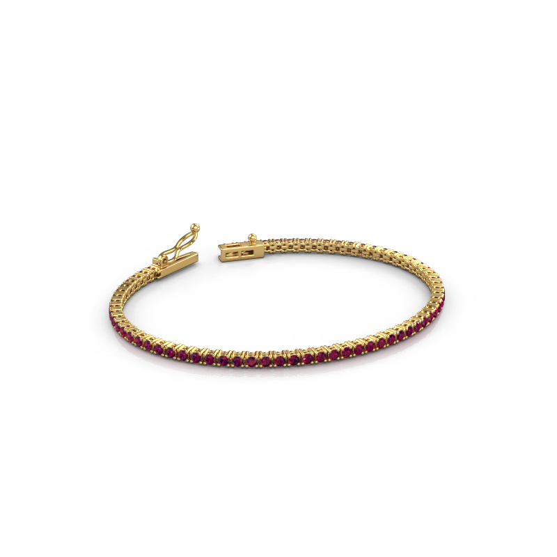 Afbeelding van Tennisarmband Shirley 2.0 ±17 cm 585 Goud Rhodoliet 2 mm