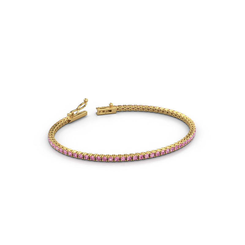 Bild von Tennisarmband Shirley 2.0 ±17 cm 585 Gold Pink Saphir 2 mm