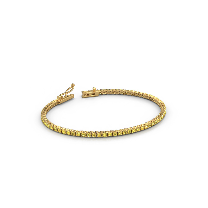 Afbeelding van Tennisarmband Shirley 2.0 ±17 cm 585 Goud Gele saffier 2 mm