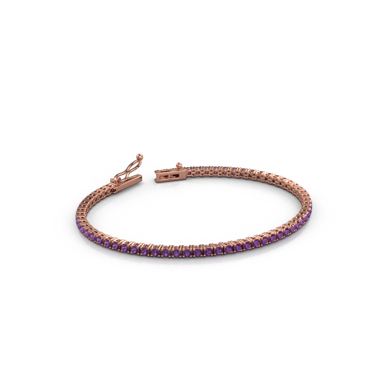 Image of Tennis bracelet Shirley 2.2 585 rose gold Amethyst 2.2 mm