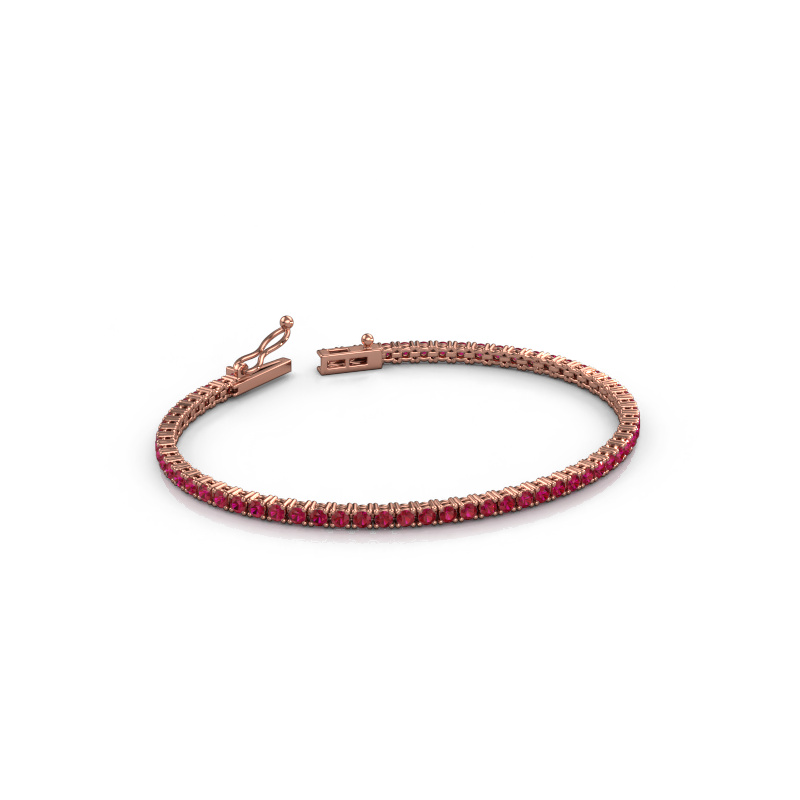 Image of Tennis bracelet Shirley 2.2 585 rose gold Ruby 2.2 mm