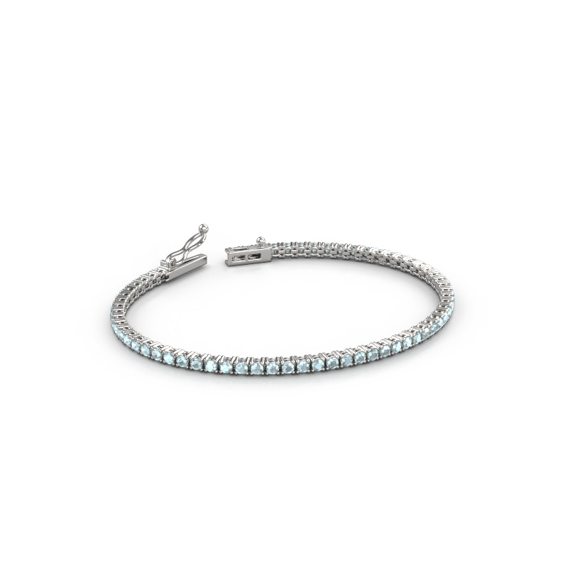 Bild von Tennisarmband Shirley 2.2 ±17 cm Massiv - 585 Weißgold Aquamarin 2.2 mm