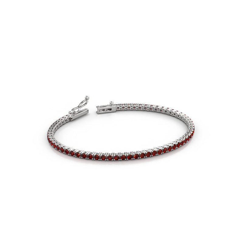Image of Tennis bracelet Shirley 2.2 585 white gold Garnet 2.2 mm