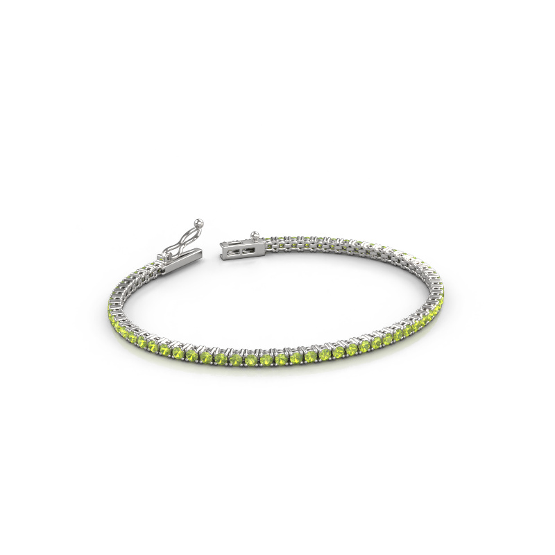 Bild von Tennisarmband Shirley 2.2 585 Weißgold Peridot 2.2 mm