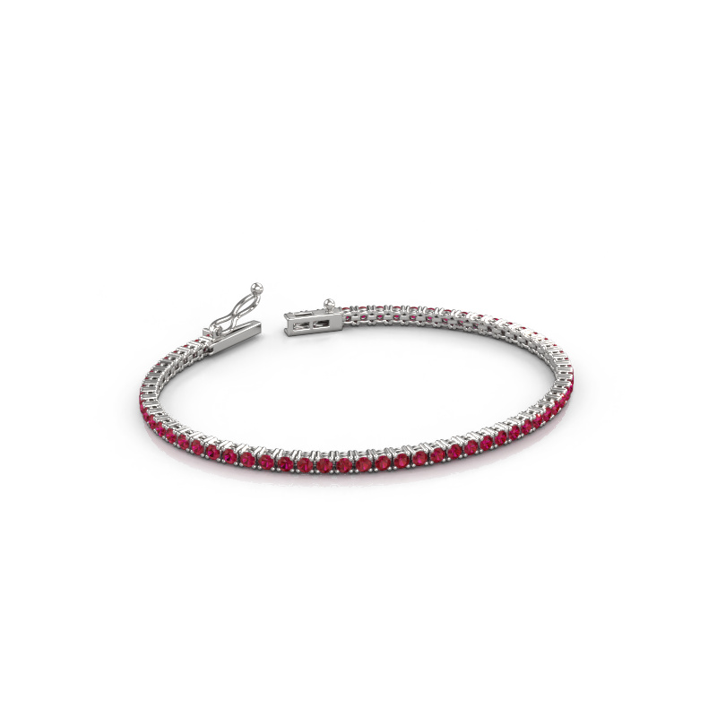 Bild von Tennisarmband Shirley 2.2 ±17 cm Massiv - 585 Weißgold Rubin 2.2 mm