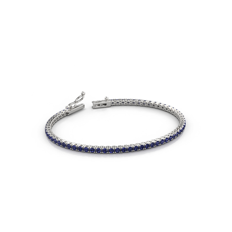 Afbeelding van Tennisarmband Shirley 2.2 ±17 cm Zwaar - 585 Witgoud Saffier 2.2 mm