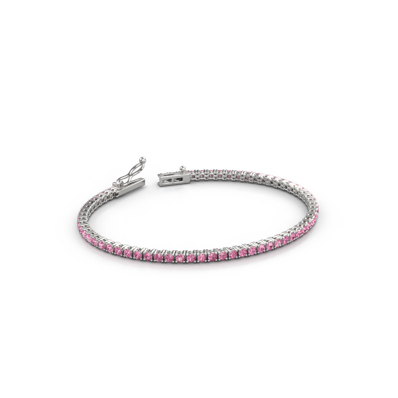 Image of Tennis bracelet Shirley 2.2 585 white gold Pink sapphire 2.2 mm