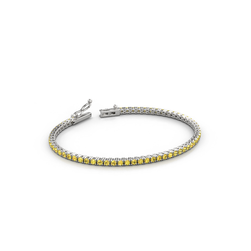 Afbeelding van Tennisarmband Shirley 2.2 ±17 cm Zwaar - 585 Witgoud Gele saffier 2.2 mm