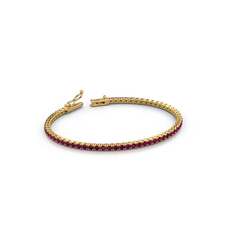 Afbeelding van Tennisarmband Shirley 2.2 ±17 cm Zwaar - 585 Goud Rhodoliet 2.2 mm
