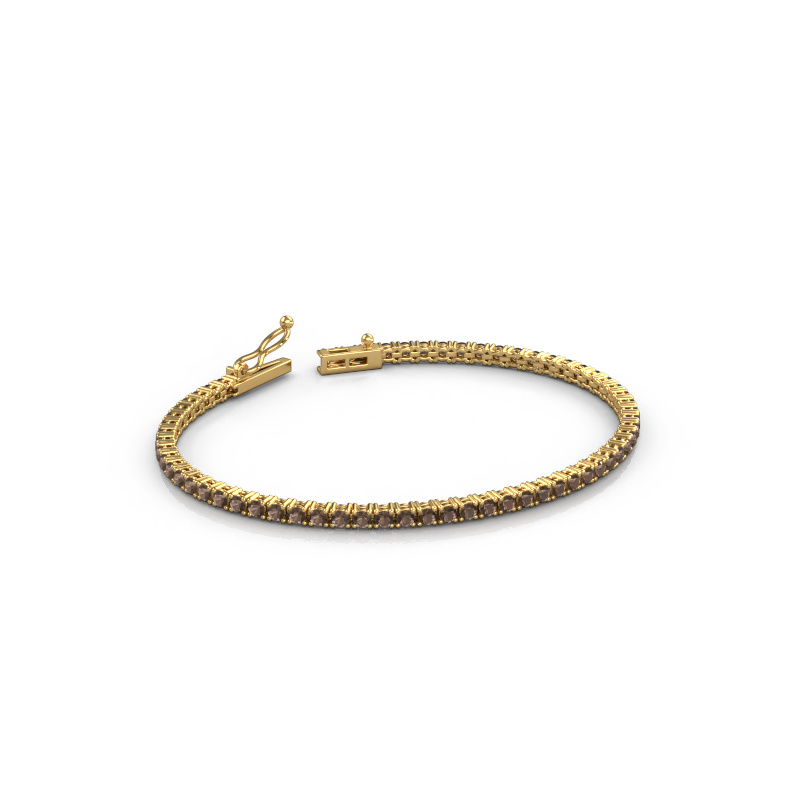 Afbeelding van Tennisarmband Shirley 2.2 ±17 cm Zwaar - 585 Goud Rookkwarts 2.2 mm