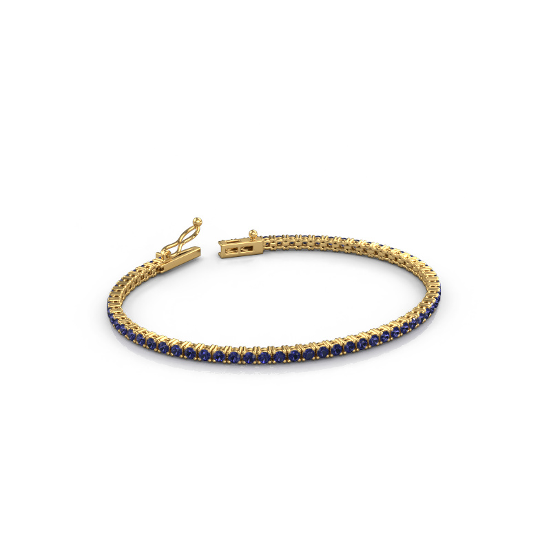 Image of Tennis bracelet Shirley 2.2 ±6,7 in Heavy - 585 Gold Sapphire 2.2 mm