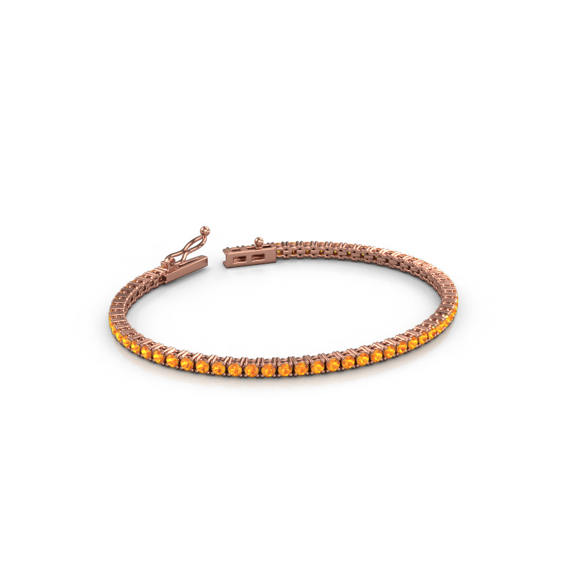 Afbeelding van Tennisarmband Shirley 2.4 ±17 cm Zwaar - 585 Rosé goud Citrien 2.4 mm