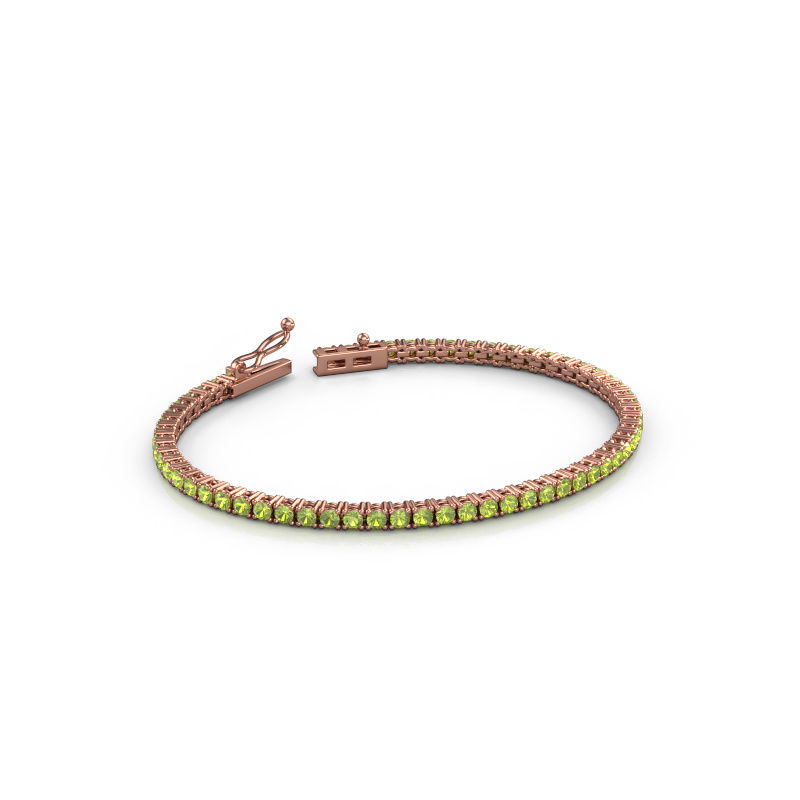 Image de Bracelet tennis Shirley 2.4 ±17 cm Lourd - 585 Or rose Péridot 2.4 mm
