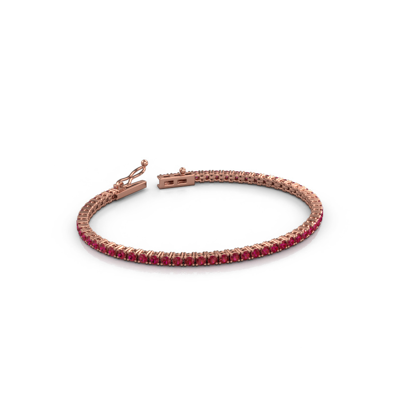 Bild von Tennisarmband Shirley 2.4 ±17 cm Massiv - 585 Roségold Rubin 2.4 mm