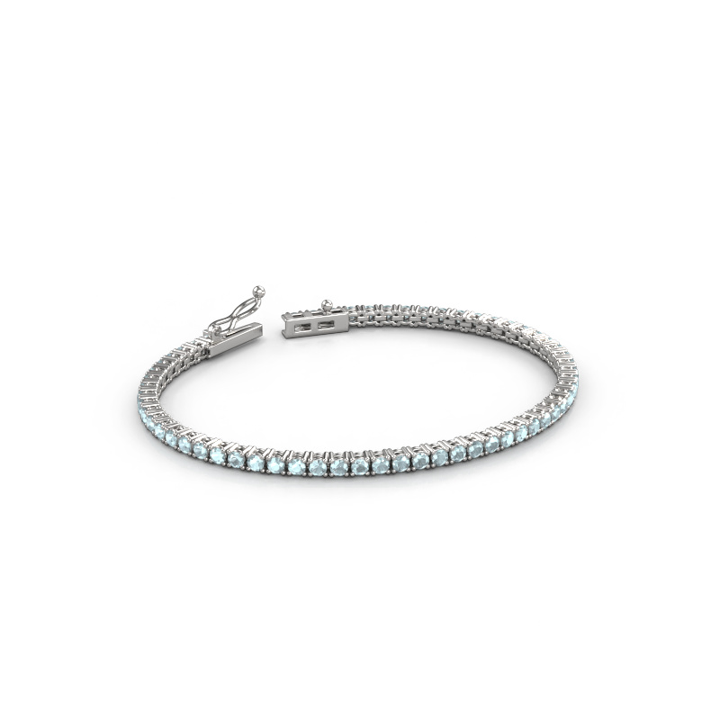 Bild von Tennisarmband Shirley 2.4 ±17 cm Massiv - 585 Weißgold Aquamarin 2.4 mm