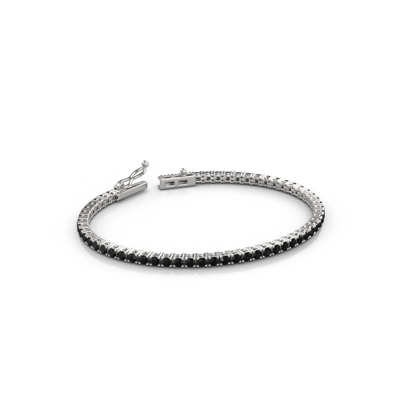 Image de Bracelet tennis Shirley 2.4 ±17 cm Lourd - 585 Or blanc Diamant noir 3.894 crt