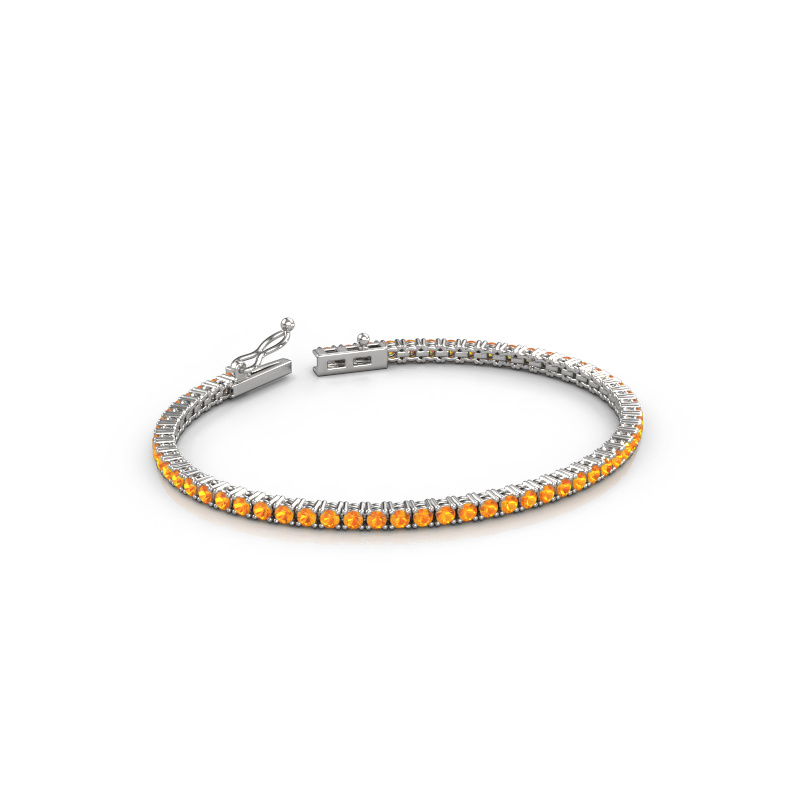 Afbeelding van Tennisarmband Shirley 2.4 ±17 cm Zwaar - 585 Witgoud Citrien 2.4 mm