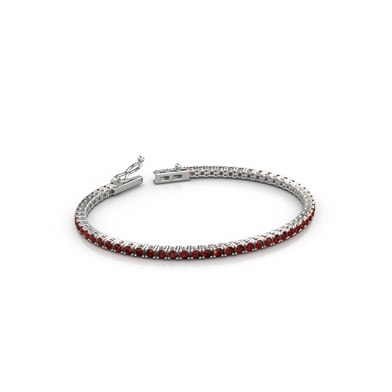 Image de Bracelet tennis Shirley 2.4 ±17 cm Lourd - 585 Or blanc Grenat 2.4 mm