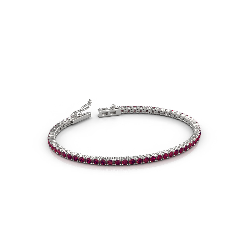 Bild von Tennisarmband Shirley 2.4 ±17 cm Massiv - 585 Weißgold Rhodolit 2.4 mm