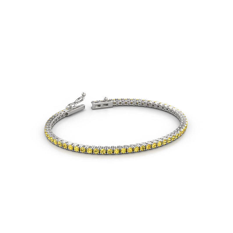 Afbeelding van Tennisarmband Shirley 2.4 ±17 cm Zwaar - 585 Witgoud Gele saffier 2.4 mm