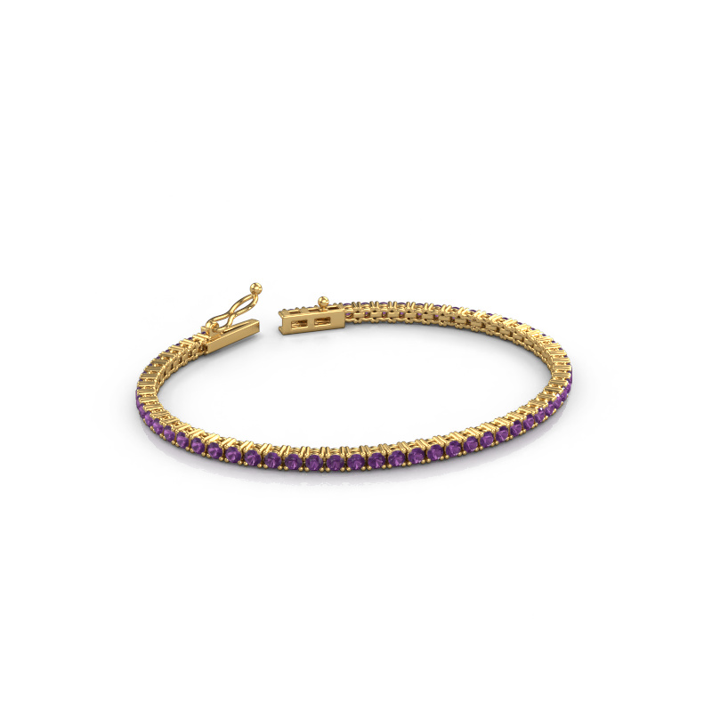Image of Tennis bracelet Shirley 2.4 ±6,7 in 585 Gold Amethyst 2.4 mm