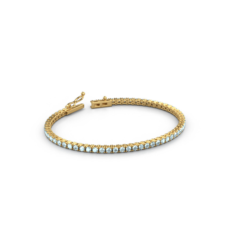 Bild von Tennisarmband Shirley 2.4 ±17 cm Massiv - 585 Gold Aquamarin 2.4 mm