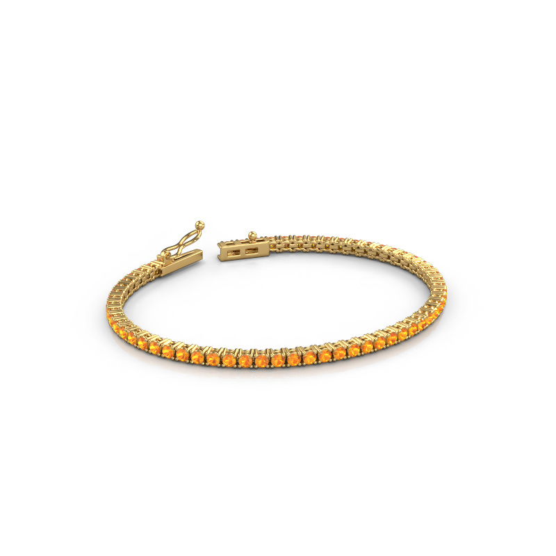 Image of Tennis bracelet Shirley 2.4 ±6,7 in (17 cm) Heavy - 585 Gold Citrin 2.4 mm
