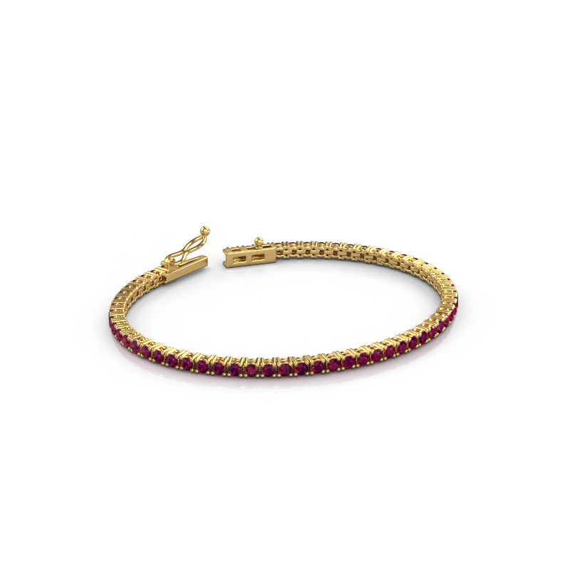 Afbeelding van Tennisarmband Shirley 2.4 ±17 cm Zwaar - 585 Goud Rhodoliet 2.4 mm