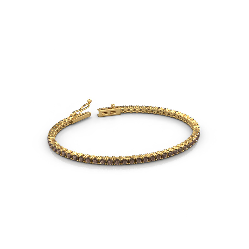 Afbeelding van Tennisarmband Shirley 2.4 ±17 cm Zwaar - 585 Goud Rookkwarts 2.4 mm