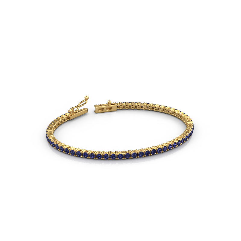 Image of Tennis bracelet Shirley 2.4 ±6,7 in Heavy - 585 Gold Sapphire 2.4 mm