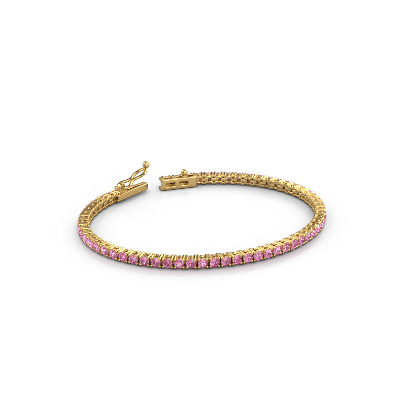 Bild von Tennisarmband Shirley 2.4 ±17 cm Massiv - 585 Gold Pink Saphir 2.4 mm