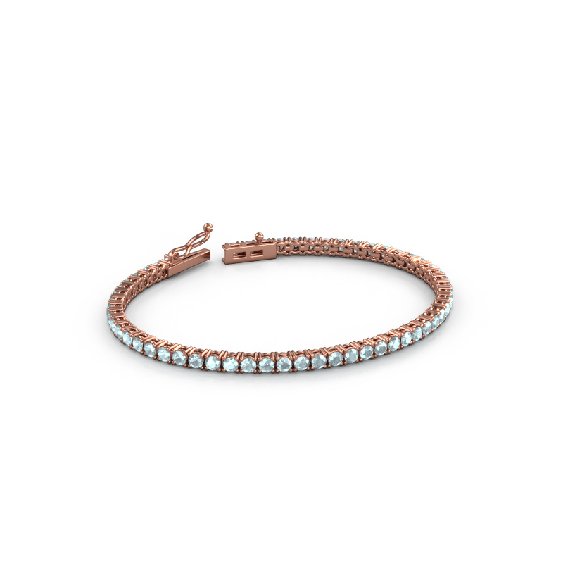 Bild von Tennisarmband Shirley 2.7 ±17 cm Massiv - 585 Roségold Aquamarin 2.7 mm