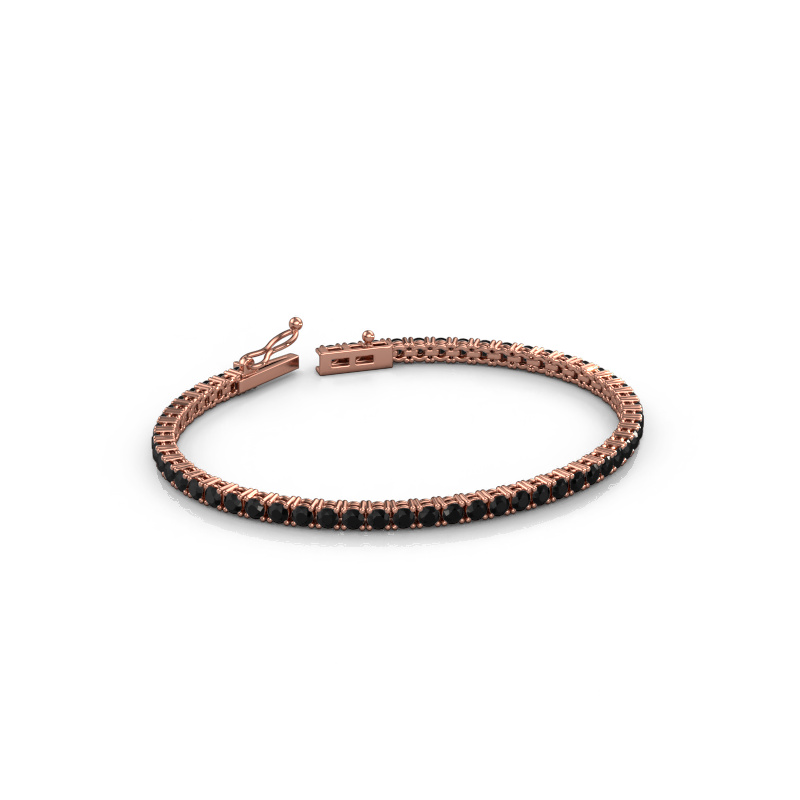 Image of Tennis bracelet Shirley 2.7 ±6,7 in (17 cm) Heavy - 585 Rose gold Black diamond 5.088 crt