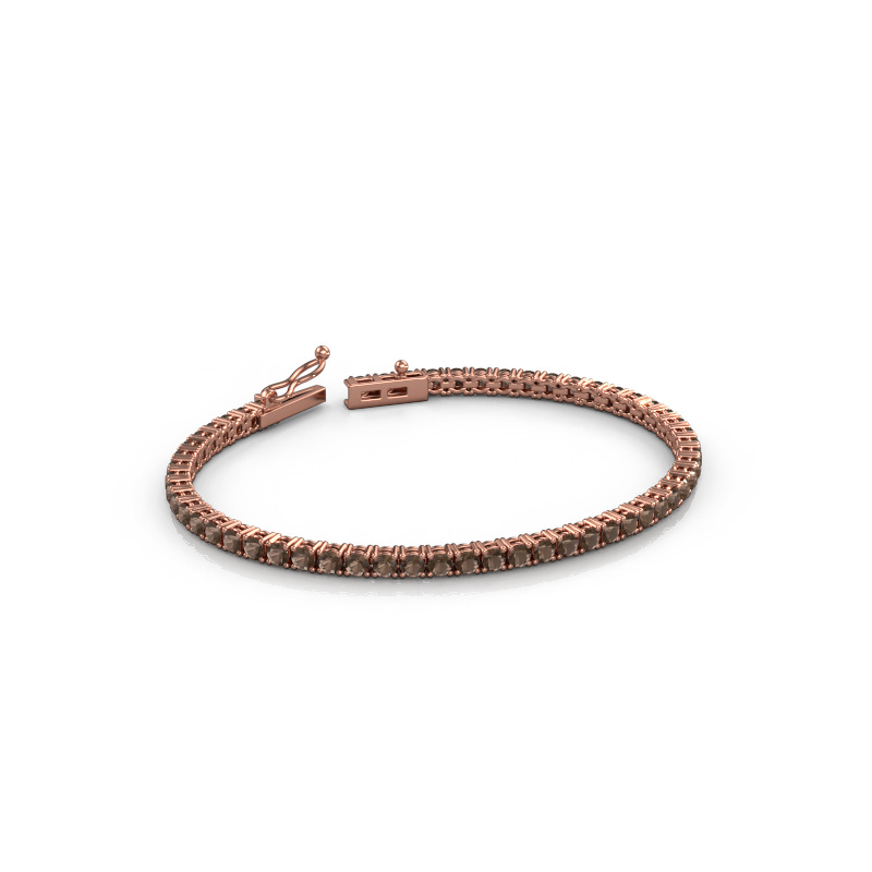 Afbeelding van Tennisarmband Shirley 2.7 ±17 cm Zwaar - 585 Rosé goud Rookkwarts 2.7 mm