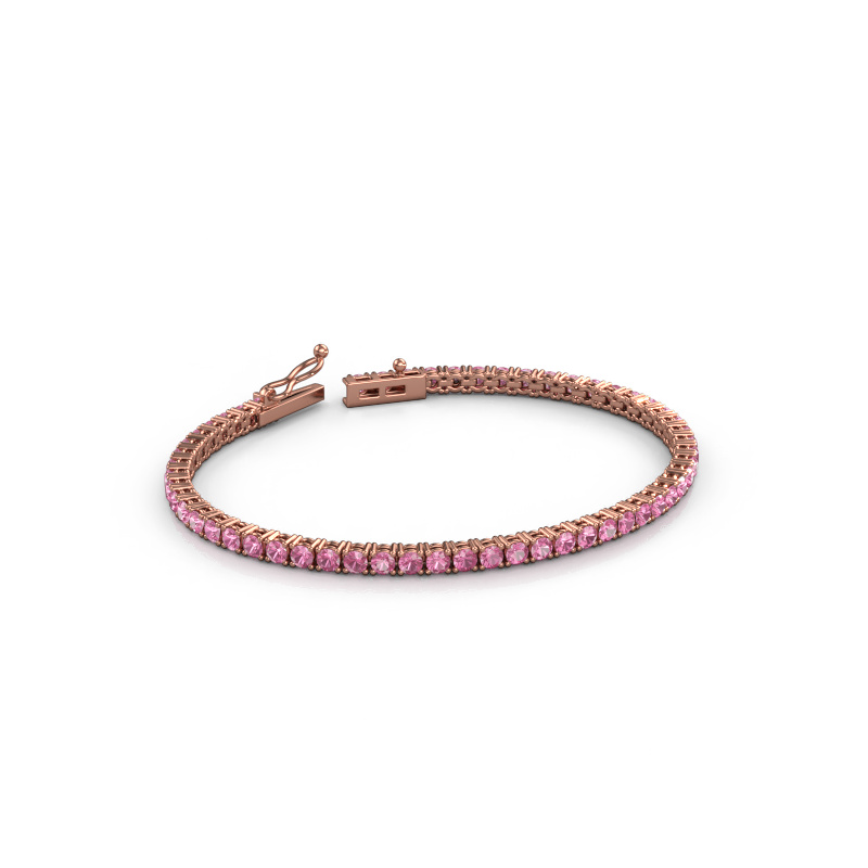 Afbeelding van Tennisarmband Shirley 2.7 ±17 cm Zwaar - 585 Rosé goud Roze saffier 2.7 mm