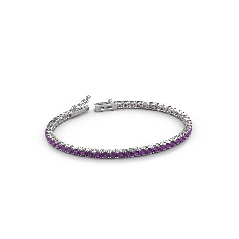 Image de Bracelet tennis Shirley 2.7 ±17 cm Lourd - 585 Or blanc Améthyste 2.7 mm