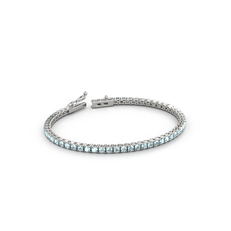 Bild von Tennisarmband Shirley 2.7 ±17 cm Massiv - 585 Weißgold Aquamarin 2.7 mm