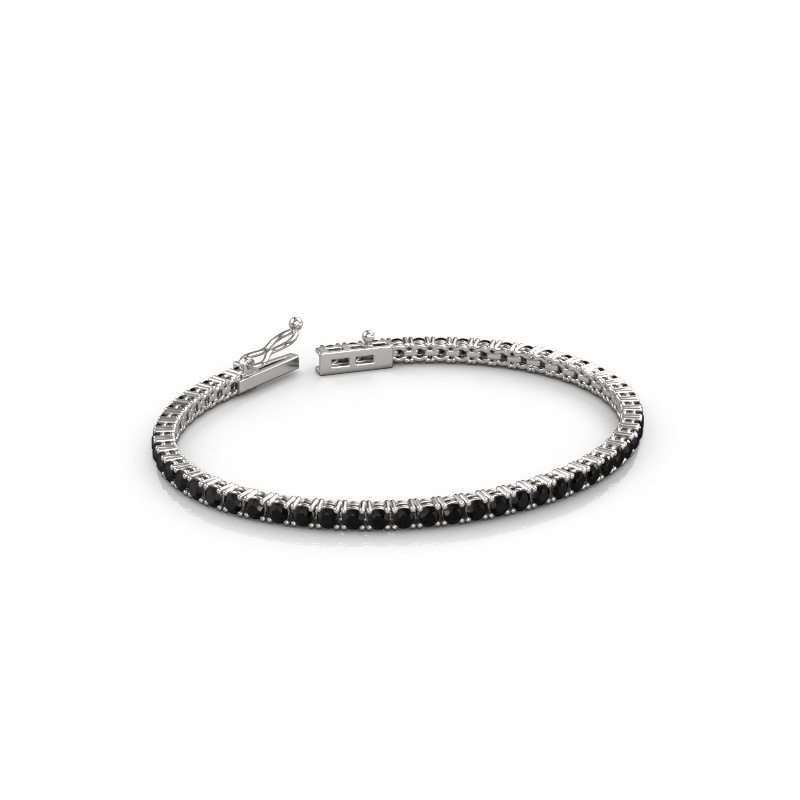 Bild von Tennisarmband Shirley 2.7 ±17 cm Massiv - 585 Weißgold Schwarz Diamant 5.088 crt